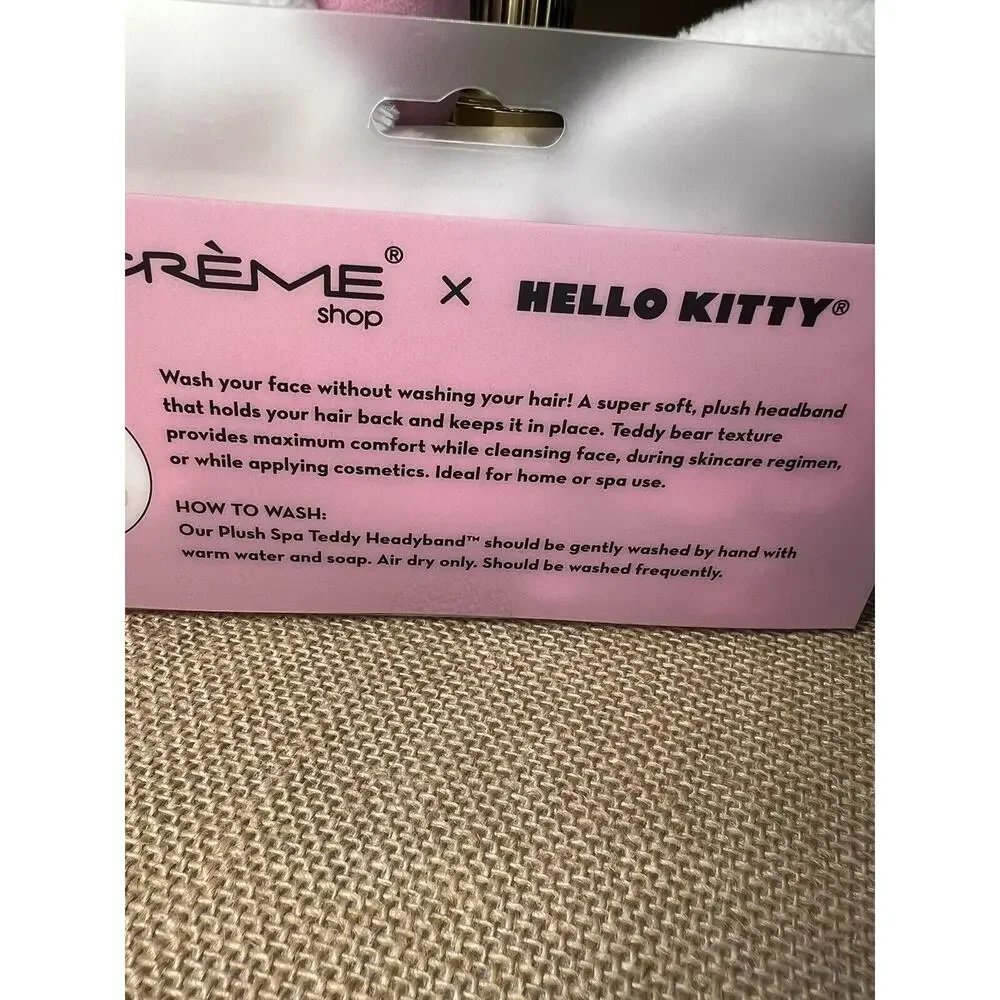 HELLO KITTY White Kitty Ears with Pink Bow Headband-NWT